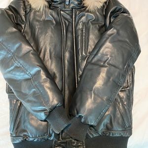 Black down Rudsak jacket with fur hood